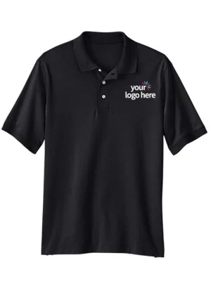 Short Sleeve Cotton Polo T-Shirt Black